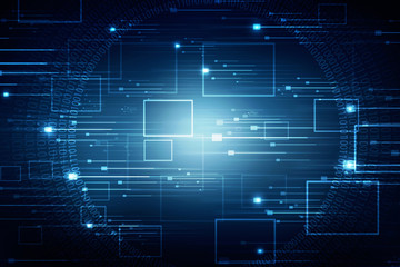 2d illustration Abstract futuristic electronic circuit technology background