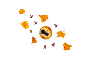 Autumn elegant coffee composition.