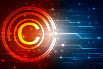 2d illustration copyright symbol concept 