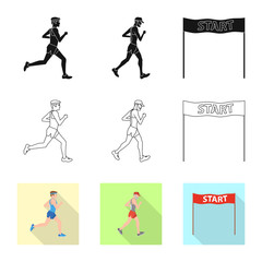 Vector illustration of sport and winner icon. Collection of sport and fitness vector icon for stock.