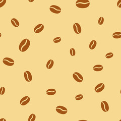 Seamless coffee pattern. Cute food background.