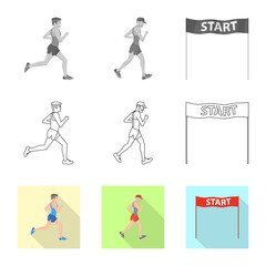 Fototapeta premium Vector design of sport and winner logo. Set of sport and fitness stock symbol for web.