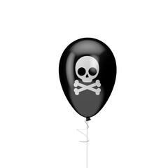 Halloween balloon with skull and cross bone. 3D Render