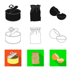 Vector design of refuse and junk icon. Set of refuse and waste vector icon for stock.