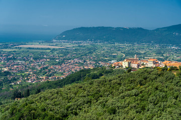 Naklejka na ściany i meble Panoramic view of Castelnuovo Magra, Liguria