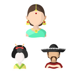 Vector design of nation and race logo. Set of nation and user stock symbol for web.