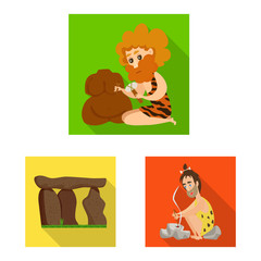Vector design of evolution and prehistory sign. Set of evolution and development vector icon for stock.