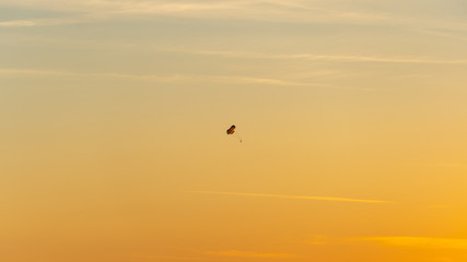 Paragliding at sunset