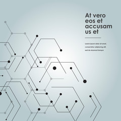 Abstract hexagon connect pattern on gradient background