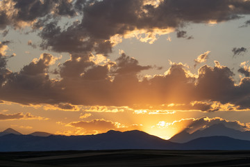 Sunset over the Rocky Mountains