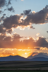 Sunset over the Rocky Mountains