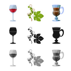 Isolated object of farm and vineyard logo. Collection of farm and product stock vector illustration.