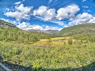 Naklejka premium Traveling through fabulously beautiful Norway.