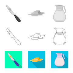 Vector design of creamy and product logo. Set of creamy and farm vector icon for stock.