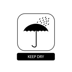 Keep dry sign. Flat packaging symbol. Mail box icon isolated on white. Vector illustration