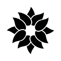 Light black abstract geometric flower logo template. Business abstract icon isolated on white. Use for logo, sign, symbol, web, label, icon. Vector illustration