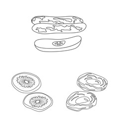 Isolated object of food and raw logo. Collection of food and nature stock vector illustration.
