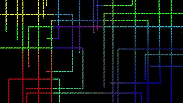 Colorful Random Dashed Lines background with seamless looping