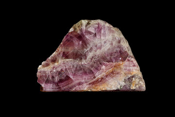 Macro stone mineral Fluorite on a black background