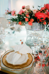 Wedding decorations. Floral design of the registration area and banquet hall