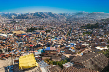Fototapeta premium view to Cuzco from Tambomachay