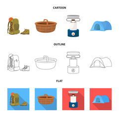 Vector design of tourism and excursions logo. Collection of tourism and rest vector icon for stock.