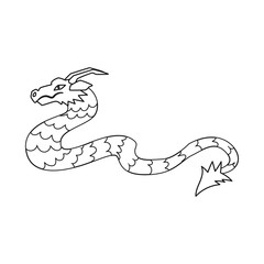 Naklejka premium Vector illustration of dragon and carnivore sign. Set of dragon and beast vector icon for stock.