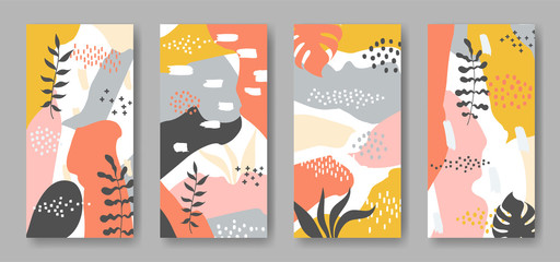 Set of vector banners with abstract ornament	
