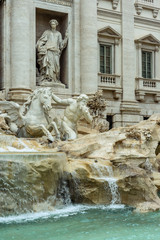 Fototapeta na wymiar Details of Trevi fountain in Rome, Ital, . Rome baroque architecture