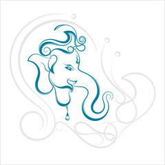 Ganesha The Lord Of Wisdom Calligraphic Style