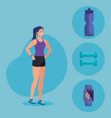 Obraz premium fitnesss woman with healthy balance activity