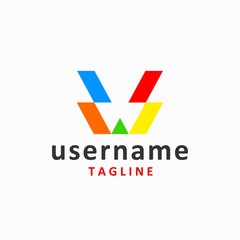letter W logo design inspiration . colorful W logo template