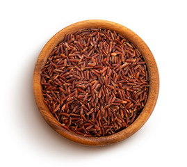 Fototapeta na wymiar Red rice isolated on white background with clipping path