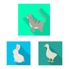 Vector design of breeding and kitchen sign. Set of breeding and organic vector icon for stock.