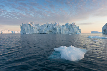 Nature and landscapes of Greenland or Antarctica. Travel on the ship among ices. Studying of a...