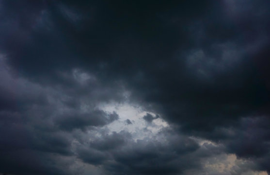 Dark sky and dramatic storm rain clouds abstract background