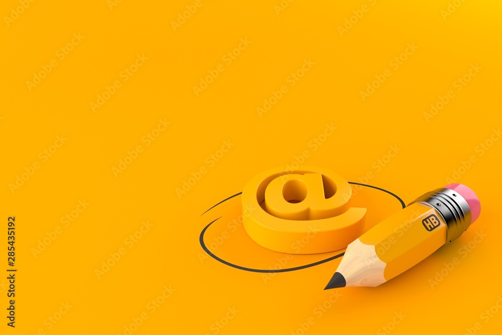 Sticker E-mail symbol with pencil