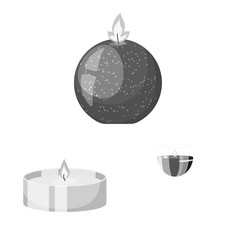 Vector design of paraffin and fire logo. Set of paraffin and decoration stock vector illustration.