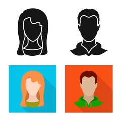 Vector illustration of professional and photo symbol. Set of professional and profile stock vector illustration.
