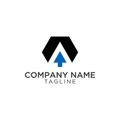 A design logo with an up sign can be used for symbols