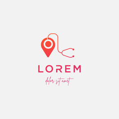 medical location vector logo design icon illustration