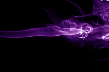Purple smoke abstract on black background