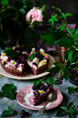 Blackberry Cake With Cream Cheese Frosting.style rustic