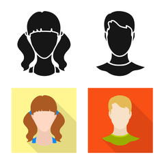 Vector illustration of professional and photo icon. Collection of professional and profile stock symbol for web.