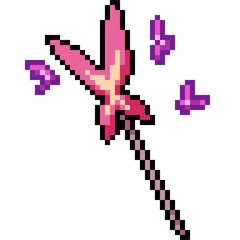 vector pixel art magic wand