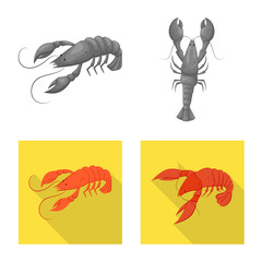 Isolated object of appetizer and ocean symbol. Collection of appetizer and delicacy stock symbol for web.