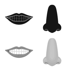 Vector design of body and part icon. Collection of body and anatomy stock symbol for web.