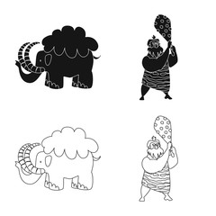 Vector design of evolution and prehistory symbol. Set of evolution and development stock vector illustration.