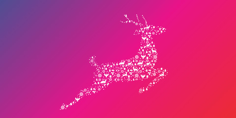 Rentier Bunt Banner aus weihnachtlichen Elementen © Daniel Berkmann