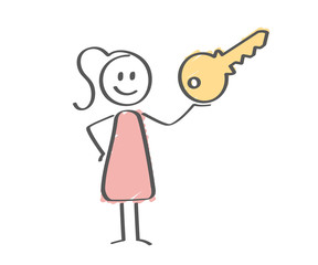 Frau mit Symol - Schlüssel